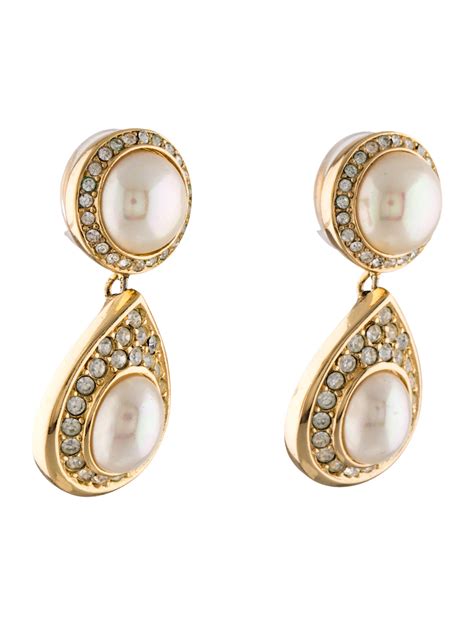 christian dior earrings pearl|farfetch Christian Dior earrings.